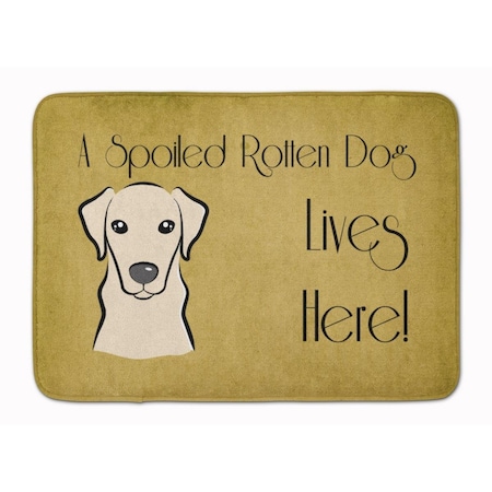 Carolines Treasures Yellow Labrador Spoiled Dog Lives Here Machine Washable Memory Foam Mat BB1470RUG